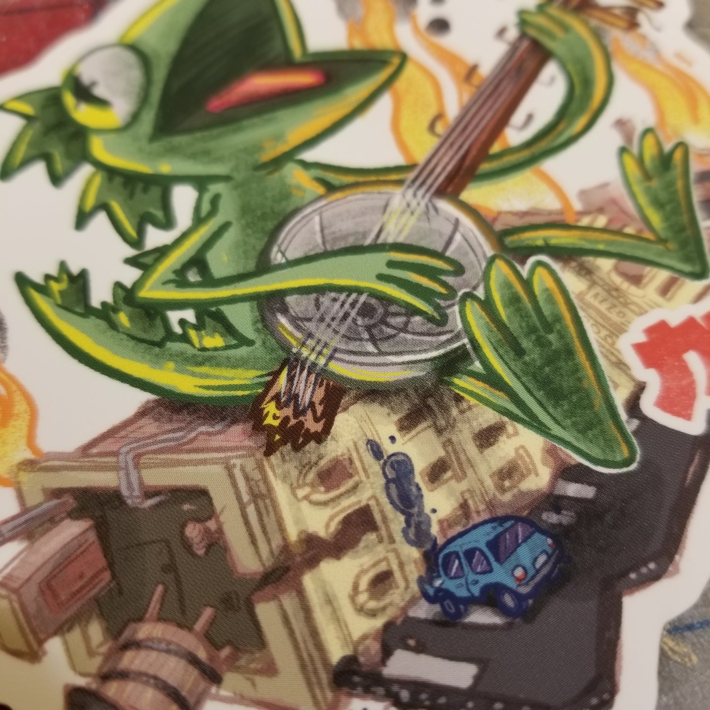 Frogzilla Kaiju Banjo Jamboree – XL Vinyl Art Sticker