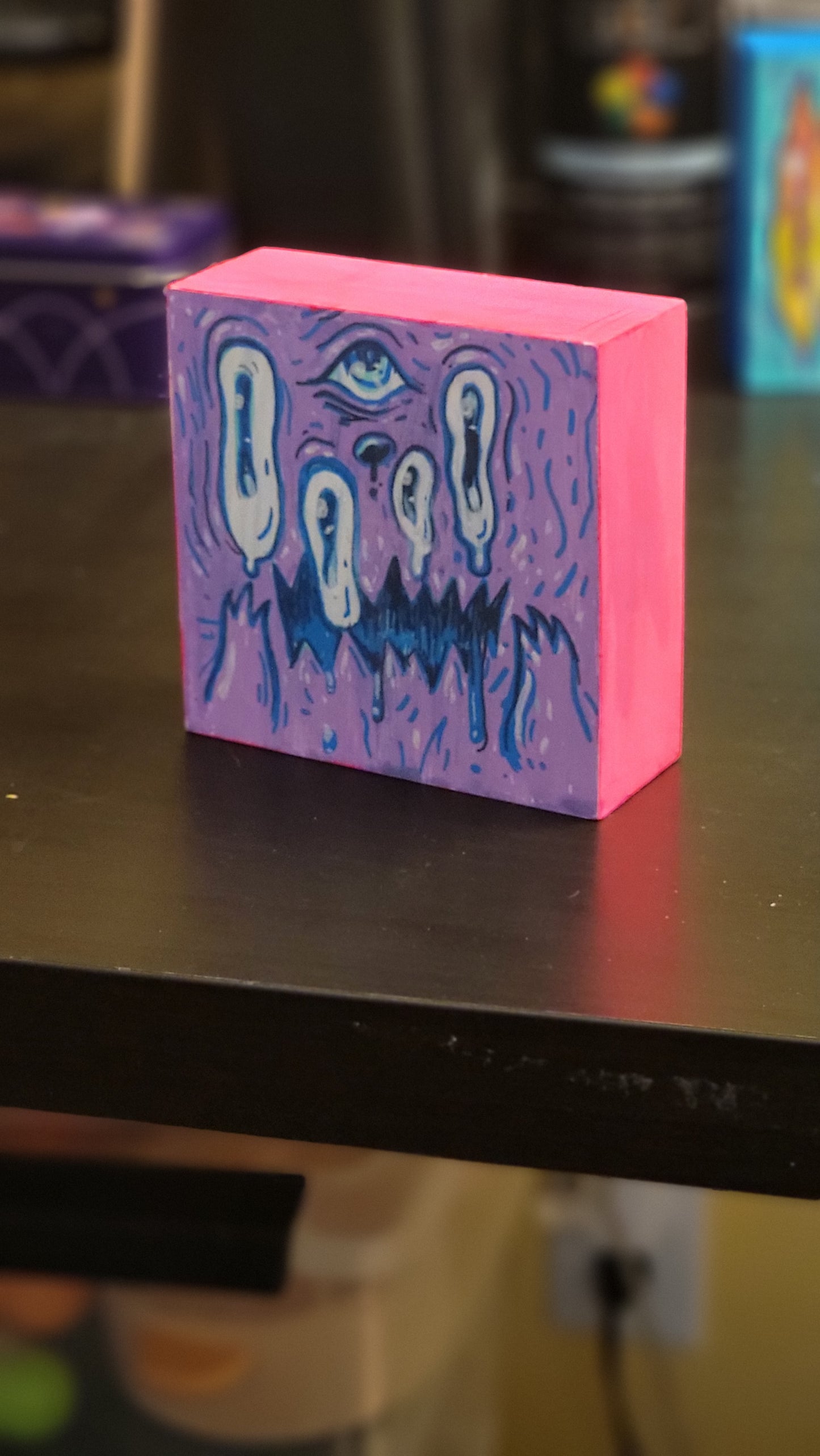 Facey Painting - 4x4" Purple