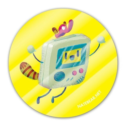 Raccoon Super Game Bro Circle Sticker
