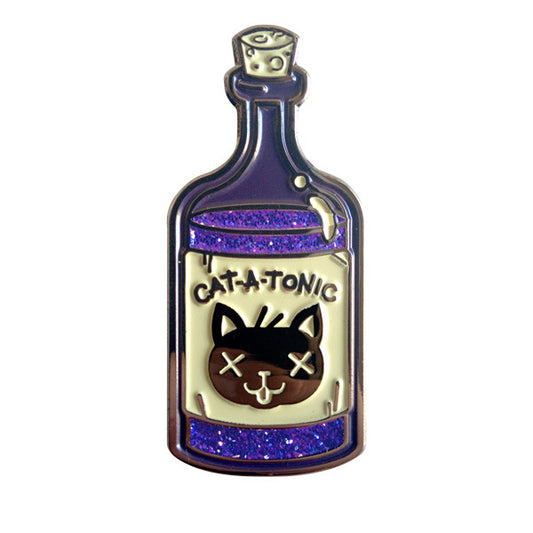 Cat-a-Tonic Bottle Enamel Pin