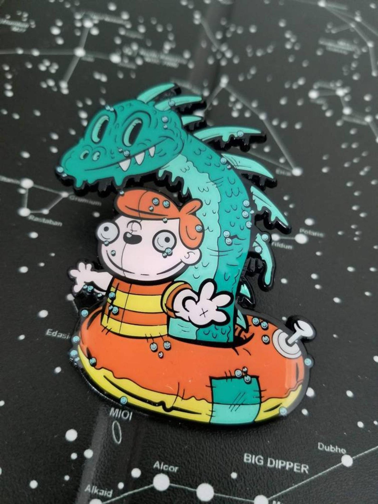 Nessie & Pool Floaty Boy - Limited Edition XL Hard Enamel Pin