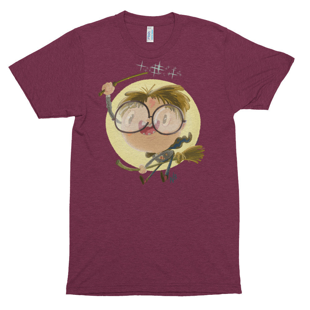 Magical Wizard Nerd Boy Harry - Short Sleeve Tri-blend T-shirt