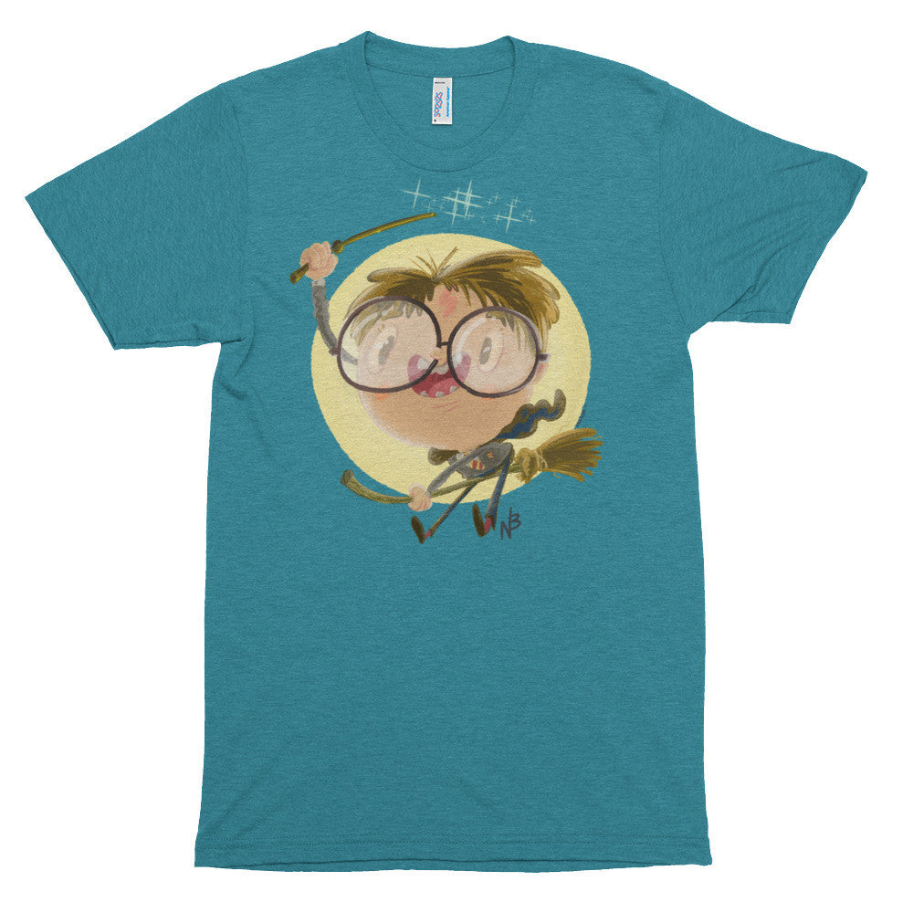 Magical Wizard Nerd Boy Harry - Short Sleeve Tri-blend T-shirt