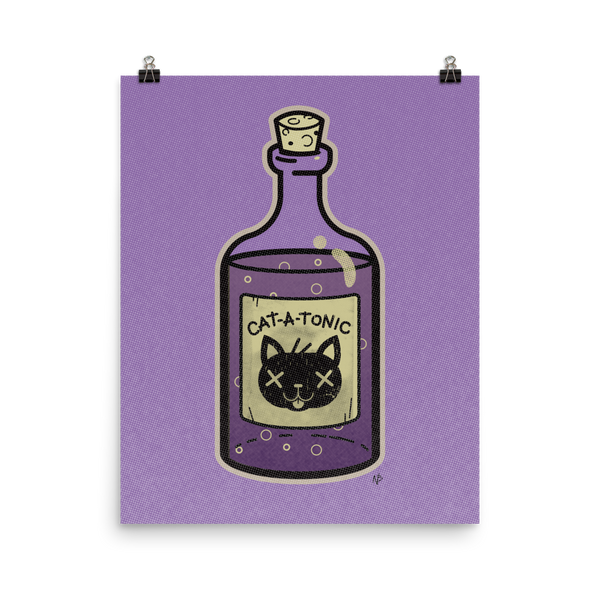 Cat-A-Tonic Poison Bottle - Art Print Poster