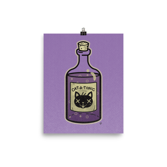 Cat-A-Tonic Poison Bottle - Art Print Poster