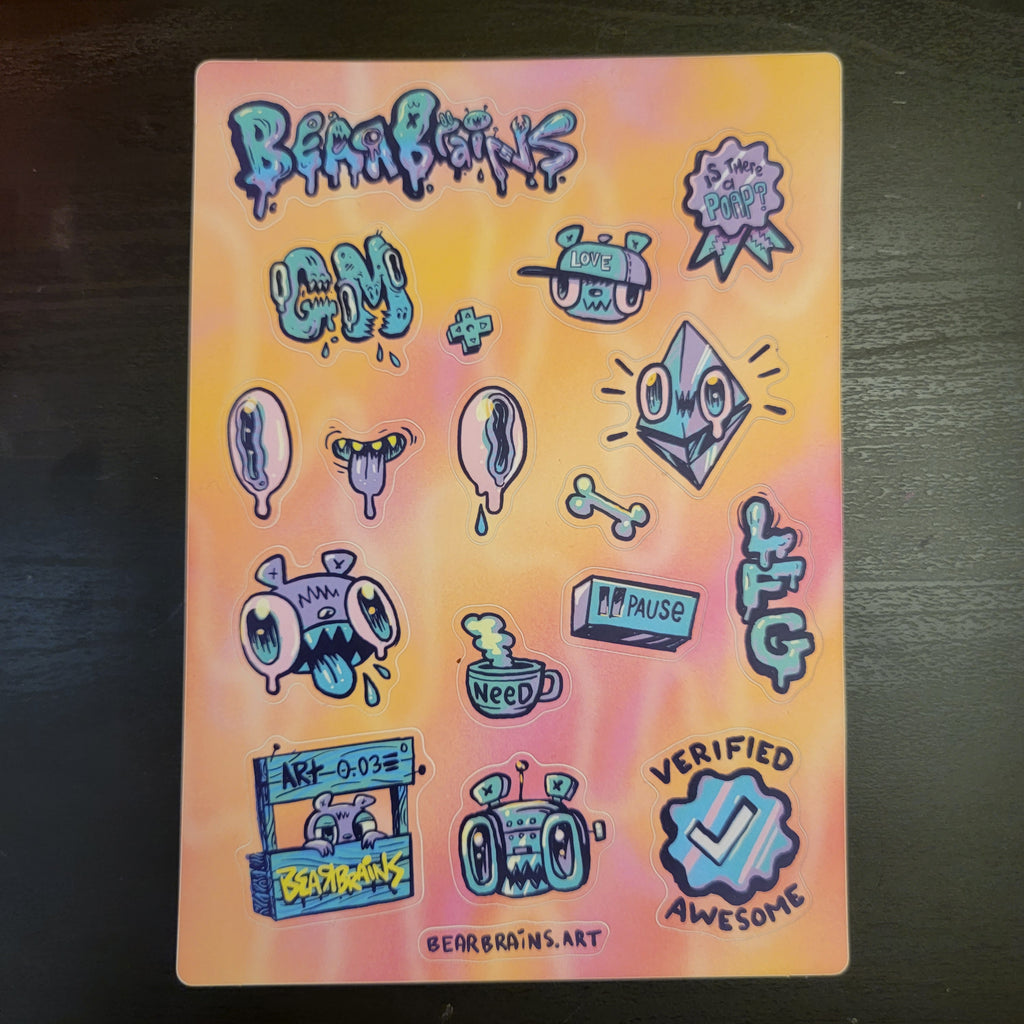 BEARBRAINS - Good Vibes Sticker Sheet