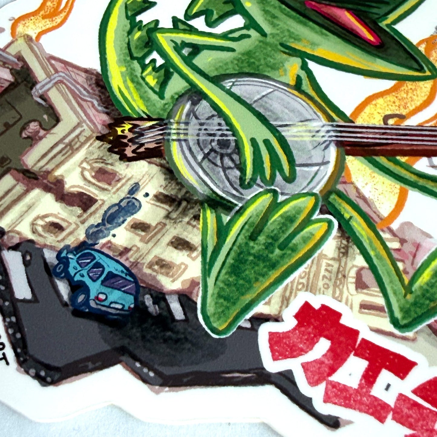 Frogzilla Kaiju Banjo Jamboree – XL Vinyl Art Sticker