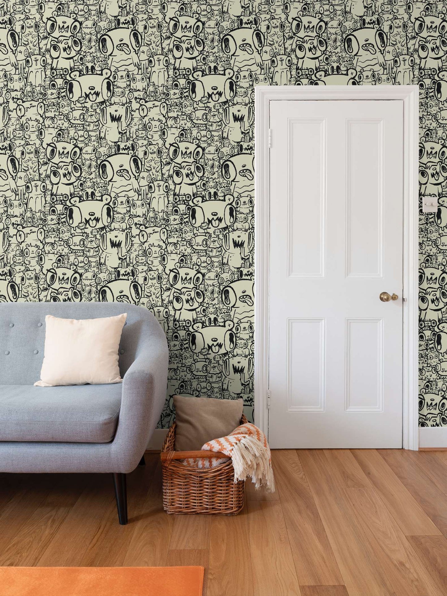 Bear Party Wallpaper | Maximalist Repeat Pattern | Custom Peel & Stick