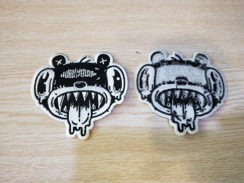 Drooly Bear Face Embroideted Patch