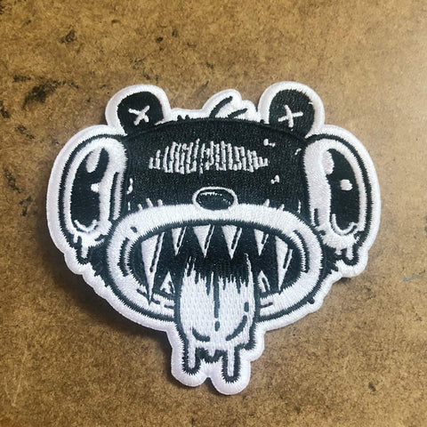 Drooly Bear Face Embroideted Patch