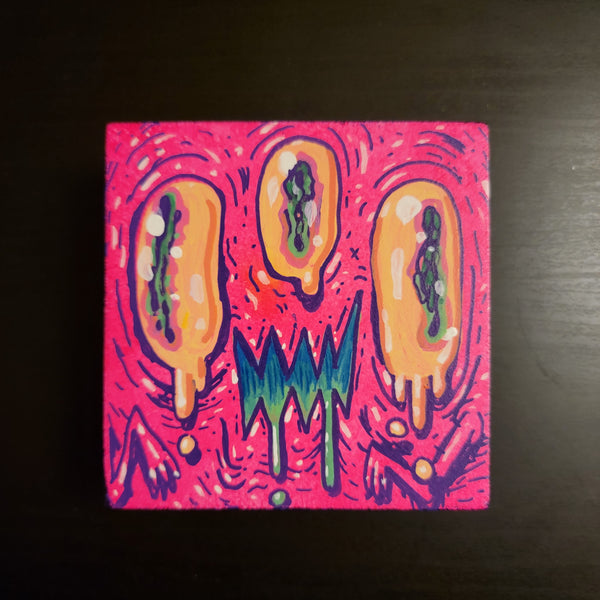 Facey Painting - 4x4" Pink Lizzy