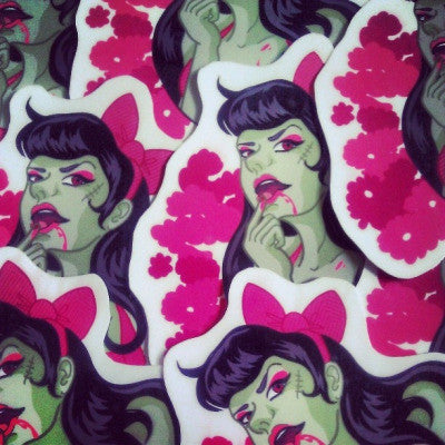 Brains Zomby Girl Stickers