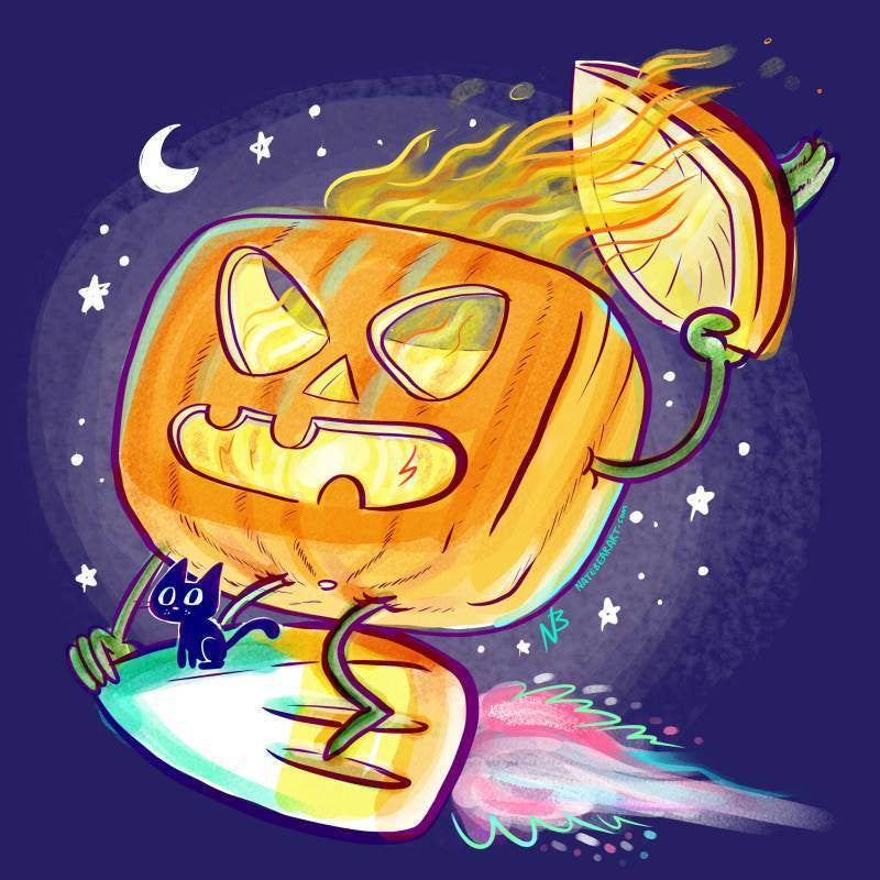 Pumpkin Head Rider Pumpkin Rider Print – Blind Heart Co.