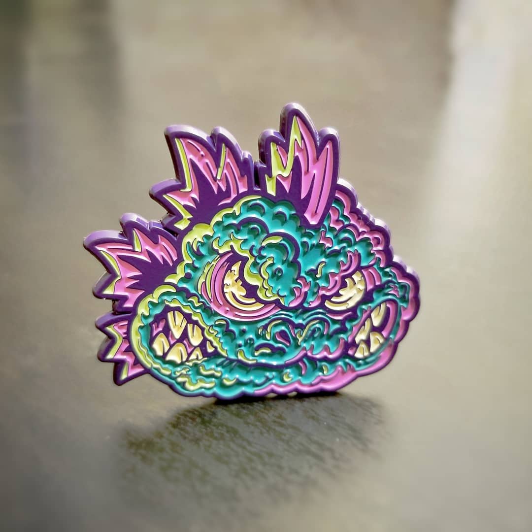 Zilla Kaiju Monster - Purple Metal Enamel Pin