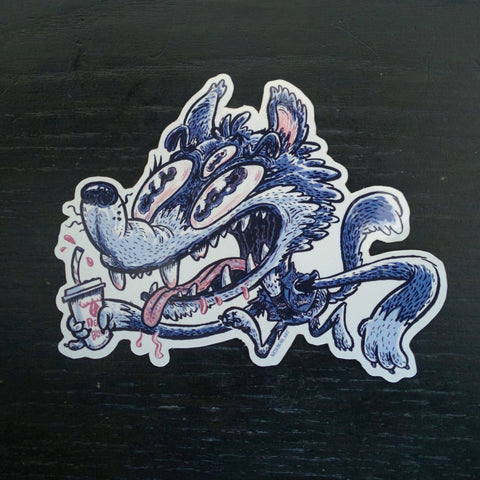 Punky Toon Wolf Die-Cut Sticker 🐺 ✊