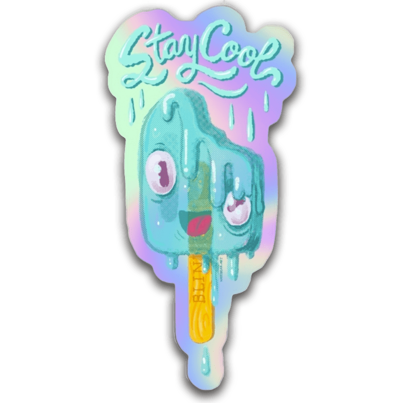 Stay Cool Popsicle Holographic Vinyl Sticker