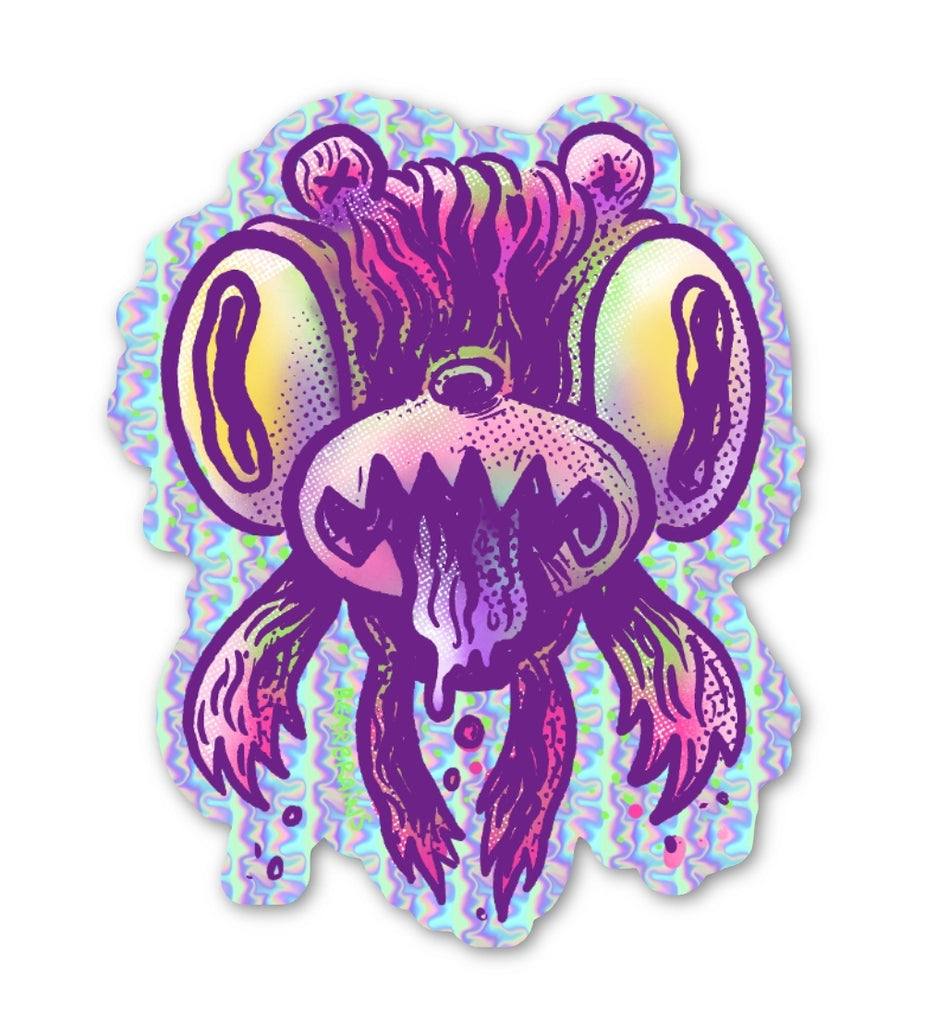 Creepy Bear Spirit Holographic Sticker 3in