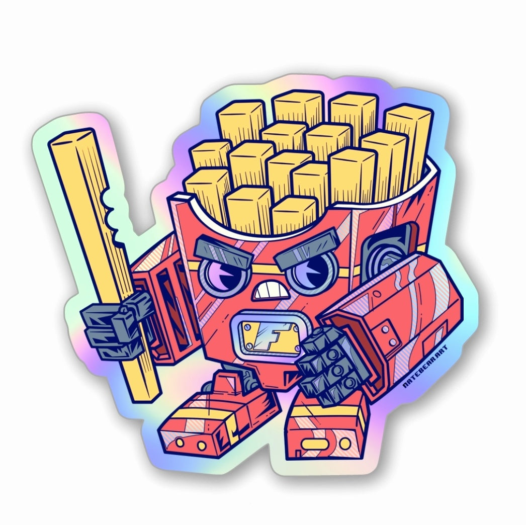 Fry-bot Holographic Vinyl Sticker