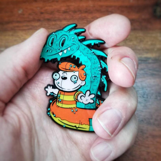 Nessie & Pool Floaty Boy - Limited Edition XL Hard Enamel Pin