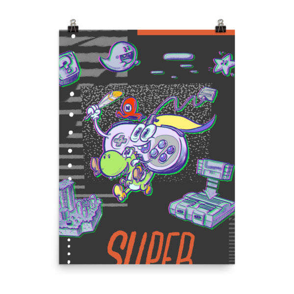 SNES Controller Retro Gaming - Art Print Poster