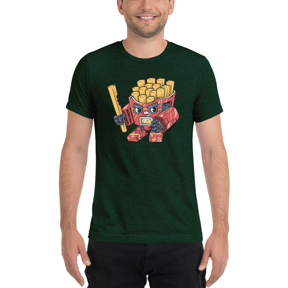 Fry-bot Fast Food Mecha 🍟 - Short sleeve t-shirt