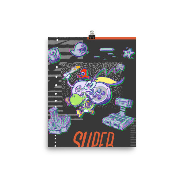 SNES Controller Retro Gaming - Art Print Poster