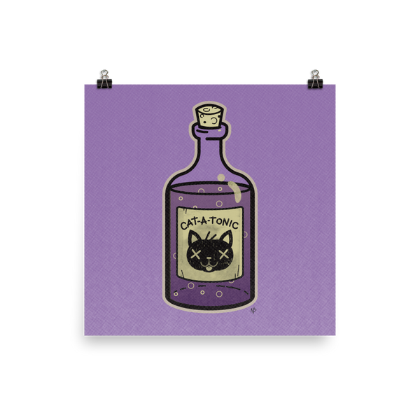 Cat-A-Tonic Poison Bottle - Art Print Poster