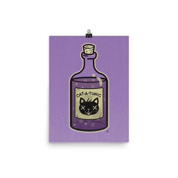 Cat-A-Tonic Poison Bottle - Art Print Poster