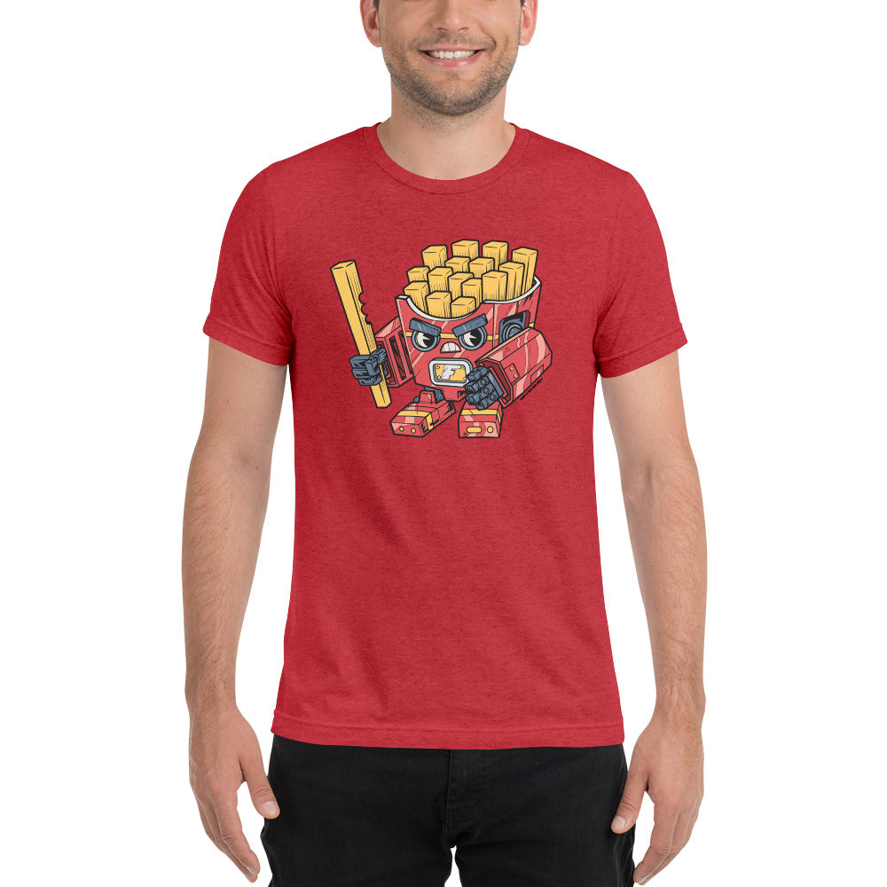 Fry-bot Fast Food Mecha 🍟 - Short sleeve t-shirt