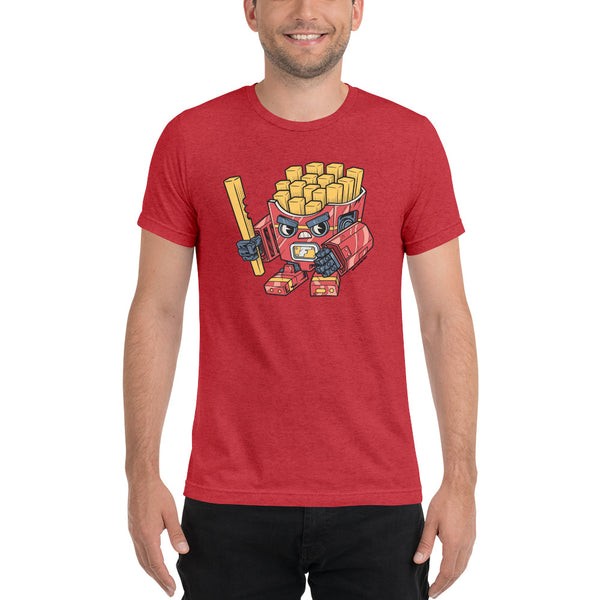 Fry-bot Fast Food Mecha 🍟 - Short sleeve t-shirt