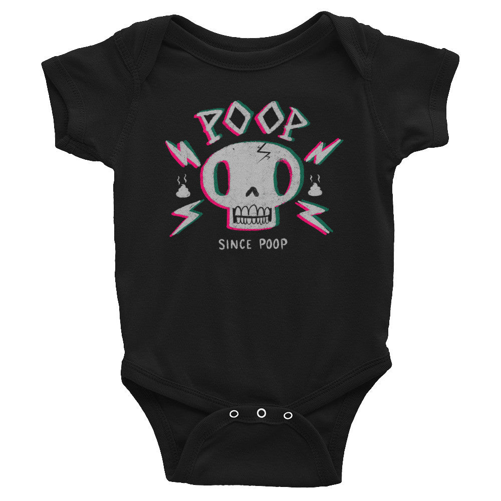 Poop Since Poop SKull — Infant short sleeve one-piece