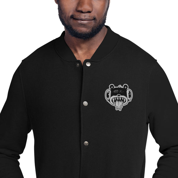 Noodle Bear Embroidered Champion Bomber Jacket