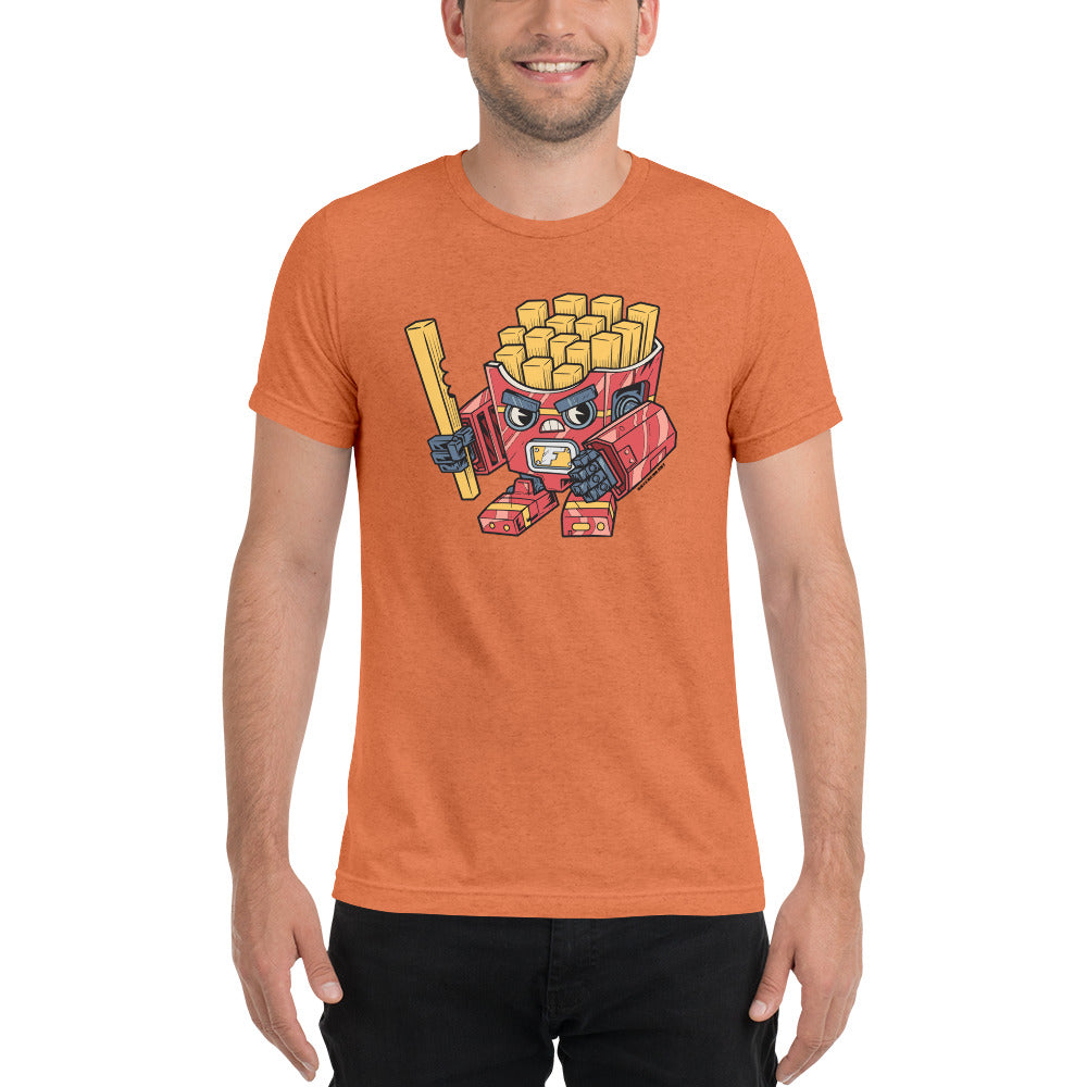 Fry-bot Fast Food Mecha 🍟 - Short sleeve t-shirt