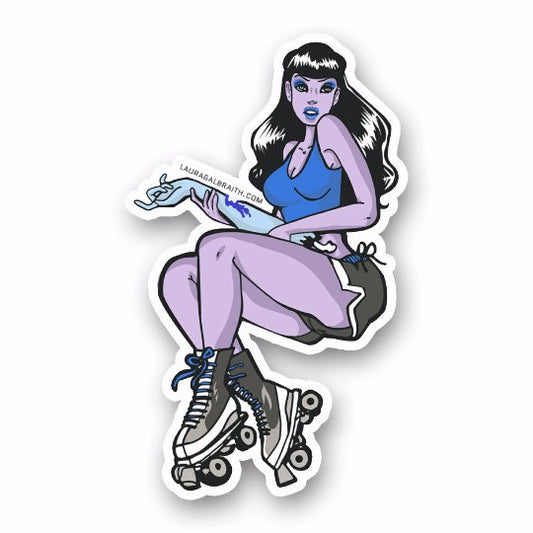 Roller Derby Zombie Lady Sticker